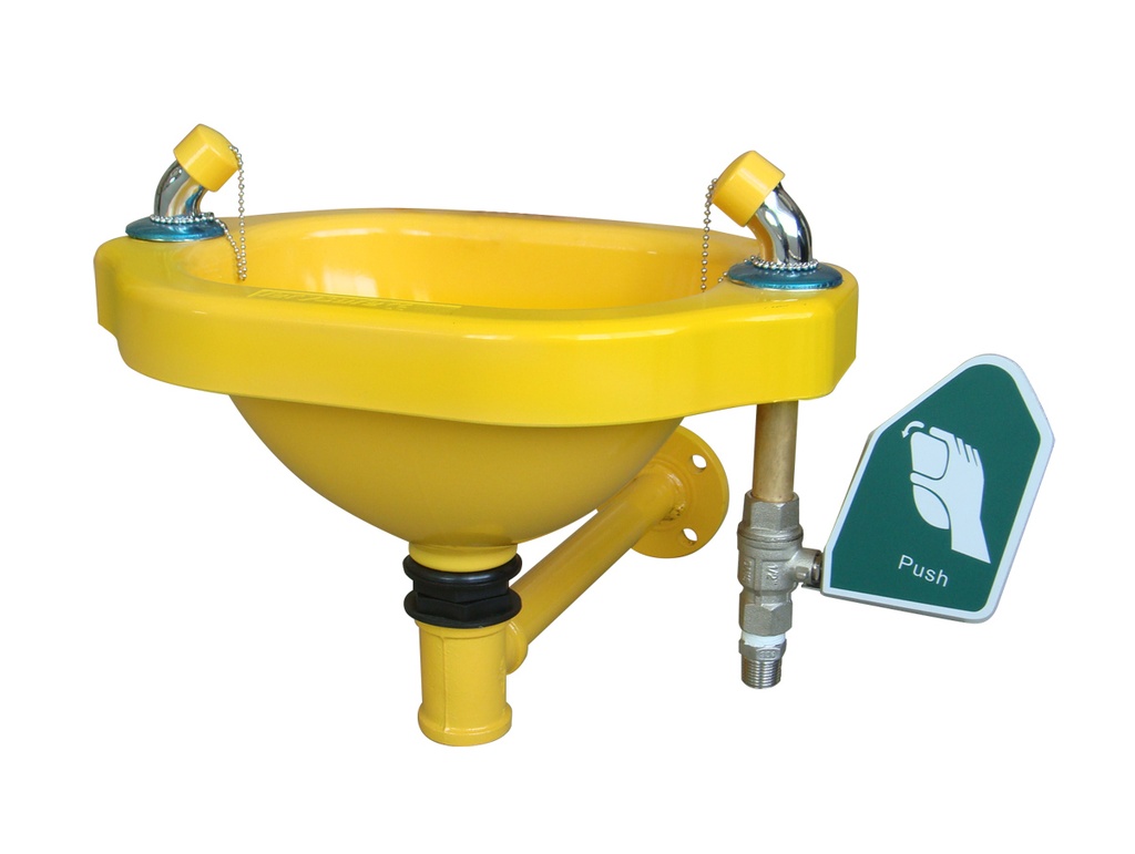 Yellow Wall Mounted Eyewash Station from FTS Safety